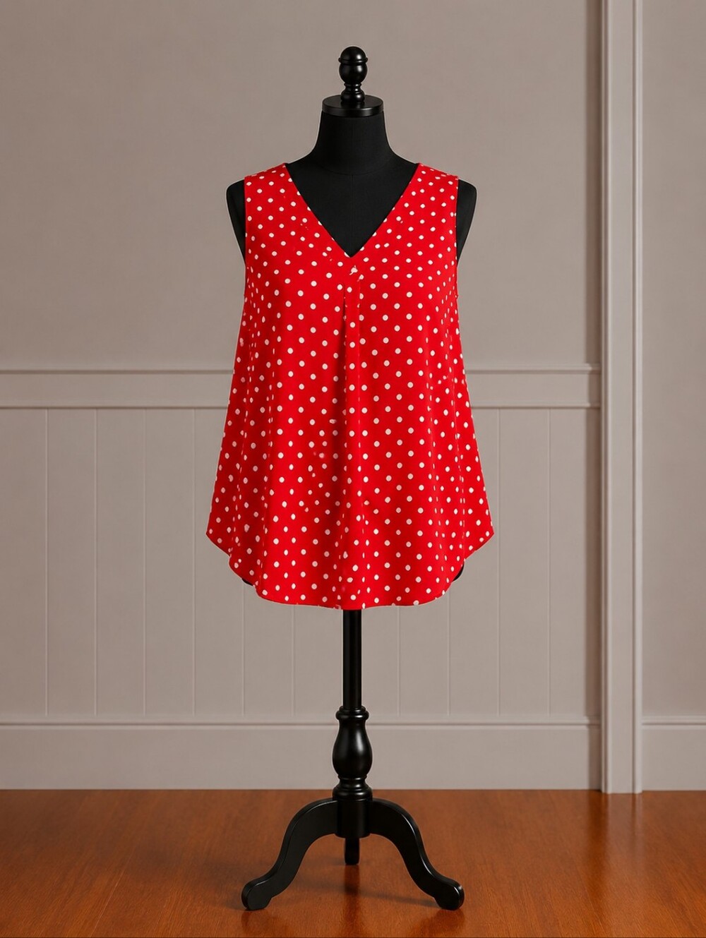Shein Red Polka Dot Sleeveless Top